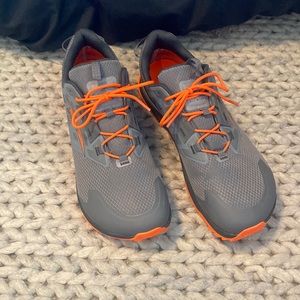 Mens Altra lone peak gray and orange trail runners